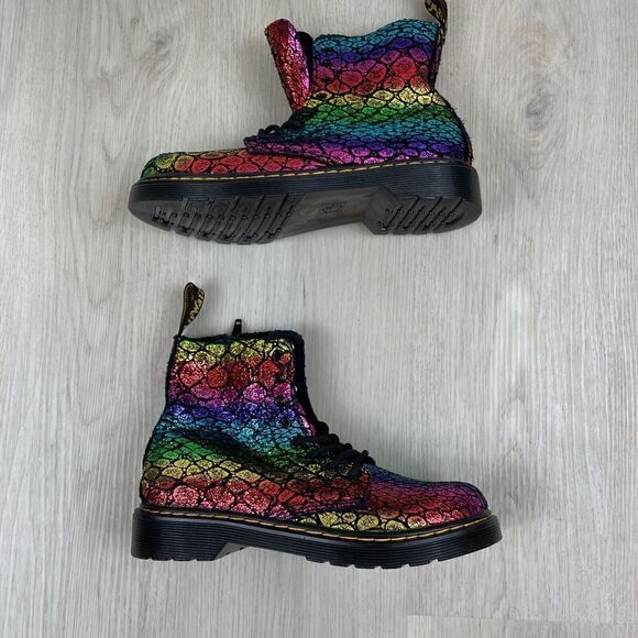 Dr. Martens 1460 Pascal Boot Womens 5 Rainbow Crocodile Metallic - Picture 5 of 7